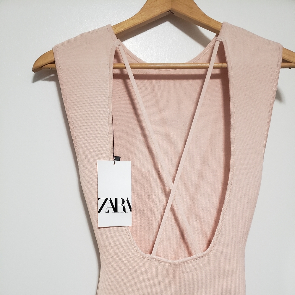 ❌SOLD ❌Zara nude midi dress low back